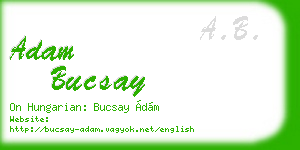 adam bucsay business card